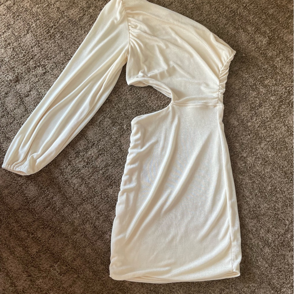 Women’s one sleeve dress with keyhole side